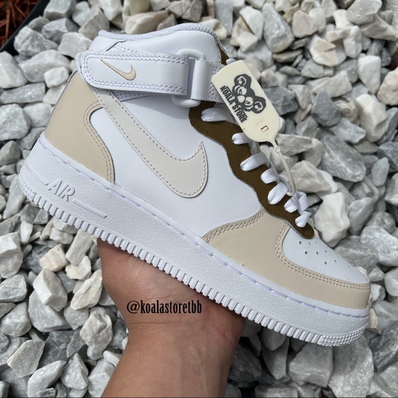 Nike | Shoes | Nike Custom Air Force Mid Latte Nwt | Poshmark